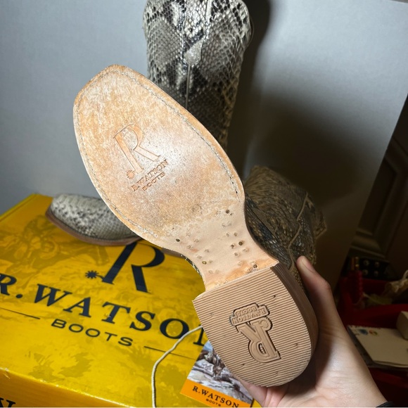 R. Watson Women's Python Skin Cowboy Boots size 8 - Picture 3 of 7